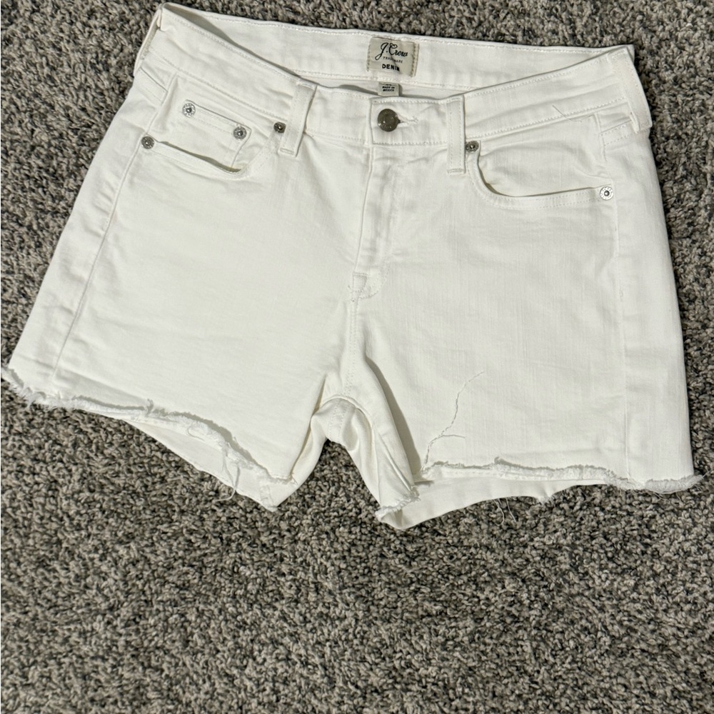 J. Crew Ivory Jean Shorts